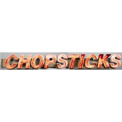 “Chopsticks” Large Metal Outdoor Neon Sign.