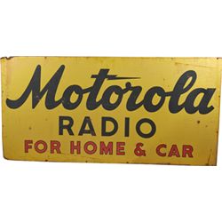 Motorola Radio Double-Sided Tin Advertising Sign.