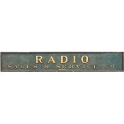 Radio Sales & Service Single-Sided Wood Sign.