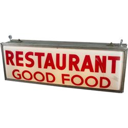 Restaurant Double-Sided Plastic Light-Up Hanging Sign.