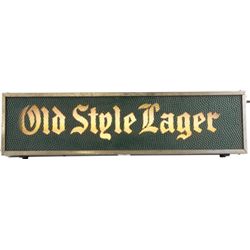 Old Style Lager Glass Light-Up Spinner Sign In Metal.