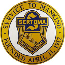 Sertoma International Double-Sided Metal Sign.