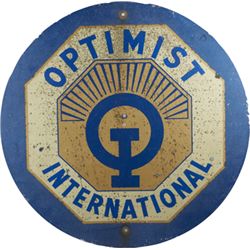 Optimists International Metal Sign.