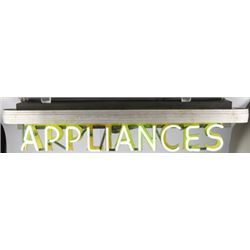 “Appliances” Neon Hanging Window Sign w/Art Deco Trim.