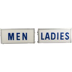 Lot Of 2 Ladies & Men Plastic Light-Up Restroom Sign.