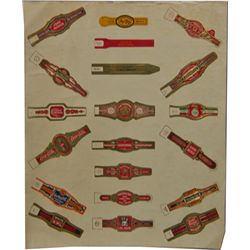 Sheet Of Uncut Cigar Band Labels.