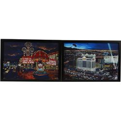 Lot Of 2 C. Bjork Las Vegas Themed Litho. Prints.