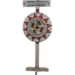 “Spin The Wheels Gas Is Free” Floor Model Gaming Wheel.