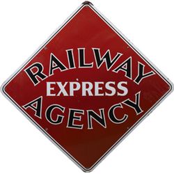 Railway Express Agency Diamond-Shaped Porcelain Sign.