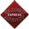 Image 1 : Railway Express Agency Diamond-Shaped Porcelain Sign.