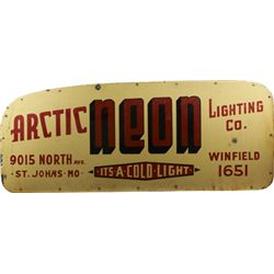 Arctic Neon Lighting Co. Porcelain Advertisement Sign.