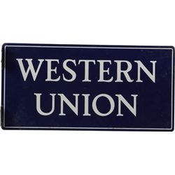 Western Union Double-Sided Metal Flange Sign.