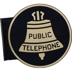 Bell Public Telephone Round Double-Sided Metal Flange.