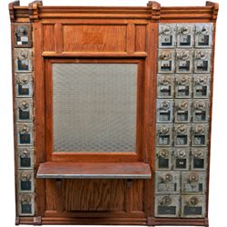Early Post Office Clerk Window & Post Office Boxes.