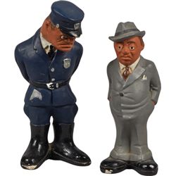 Lot Of 3 Painted Chalkware Figural Statues.