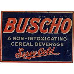 Buscho Single-Sided Hanging Tin Advertising Sign.