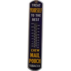 Mail Pouch Tobacco Single-Sided Porcelain Thermometer.