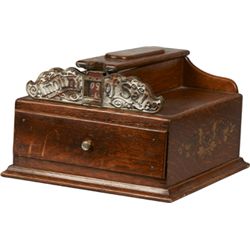 Early Small Wooden Countertop Cash Register.