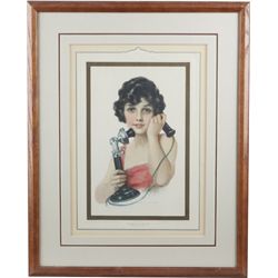 “Betty” J. Knowles Hare Embossed Litho. In Frame.