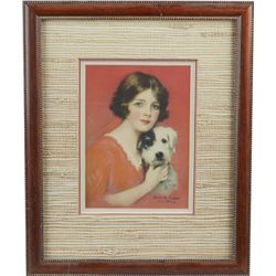 Haskell Coffin Pretty Girl w/ Scottish Terrier Dog.