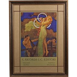 Leopoldo Metlicovitz “G. Ricordi & C. Editori” Poster.