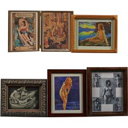 Lot Of 6 Framed 1930s Pin Up Prints.