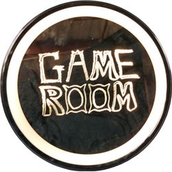 Lot Of 2 Light-Up Signs, “Exit” & 20” Round “Game Room”