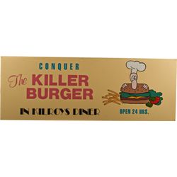 Kilroy Burger Nevada Club Cardboard Restaurant Sign.