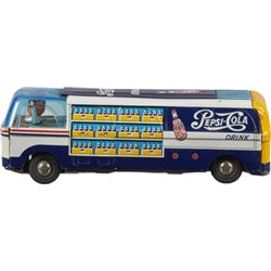Pepsi Cola Drink Litho. Tin Friction Toy Delivery Truck