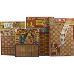 Lot Of 4 5 Cent Punch Board Gambling Games.