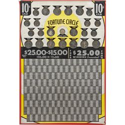 10 Cent “Fortune Circle” Punch Board Gambling Game.