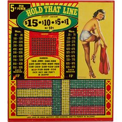 5 Cent “Hold That Line” Punch Board Gambling Game.