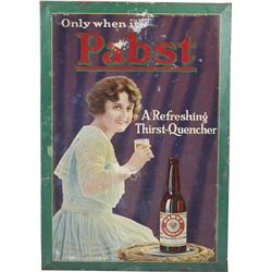 Pabst Beer Tin Advertisement Sign.