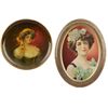 Image 1 : Lot Of 2 Pretty Lady Tin Advertising Signs.