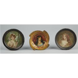 Lot Of 3 Small Tin Advertising Tip Trays.