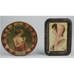 Lot Of 2 Small Advertising Tip Trays.