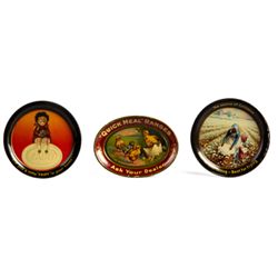 Lot Of 3 Small Tin Advertising Tip Trays.