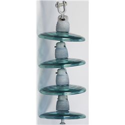 String of 4 High Voltage Power Line Insulators.