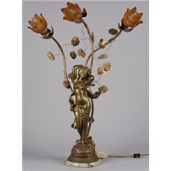 Ornate Metal “Titania” Electric Tabletop Lamp.