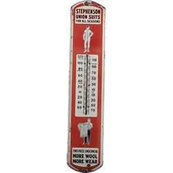Stephenson Union Suit Porcelain Advertising Thermometer