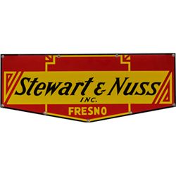 Stewart & Nuss Inc. Fresno Porcelain Sign.