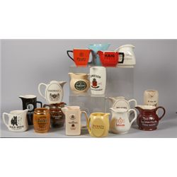 Lot Of 20 Assorted Ceramic Liquor Advertising Pitchers.