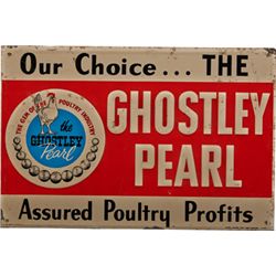 The Ghostley Pearl Embossed Tin Advertising Sign.