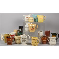 Lot Of 20 Assorted Ceramic Liquor Advertising Pitchers.