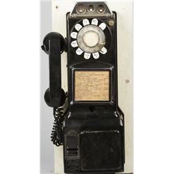 Wall Mount Rotary Pay Telephone.