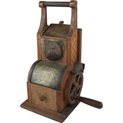 Vintage Wood Countertop Coffee Grinder.
