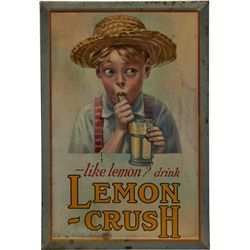 Ward’s Lemon Crush Self-Framed Litho. Tin Advertisement