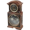 Image 1 : Antique Ithaca Double Dial Walnut Calendar Clock.