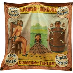 Large “Chamber Of Horrors” Painted Canvas Sideshow.