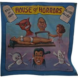 Large “House Of Horrors” Painted Canvas Sideshow Banner